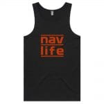 Navlife Mens Lowdown Singlet - Black (Blood Orange Print) Style 2