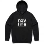 Navlife Mens Supply Hoodie - Black (White Print) Style 2