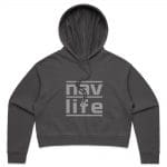 Navlife Womens Crop Hoodie - Charcoal Style 2