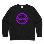 Navlife Womens Premium Crew Jumper - Black (Purple Print) Style 1