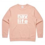 Navlife Womens Premium Crew Jumper - Pale Pink Style 2