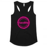Navlife Ladies Racerback Singlet - Black (Pink Print) Style 1