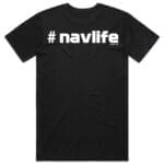 #navlife Adult Staple Tee - Black (White Print)